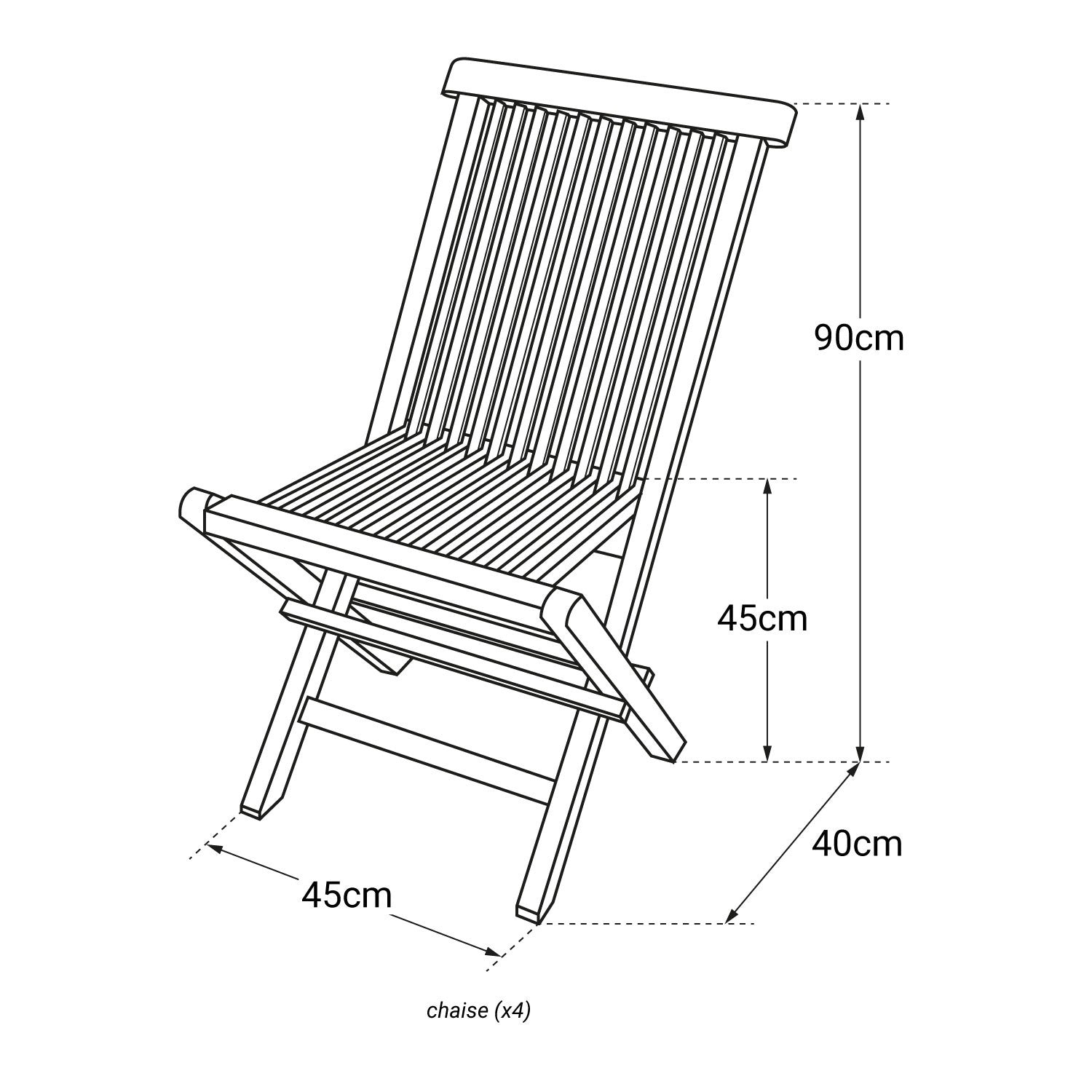 SALENTO - Lot de 4 Chaises en Teck